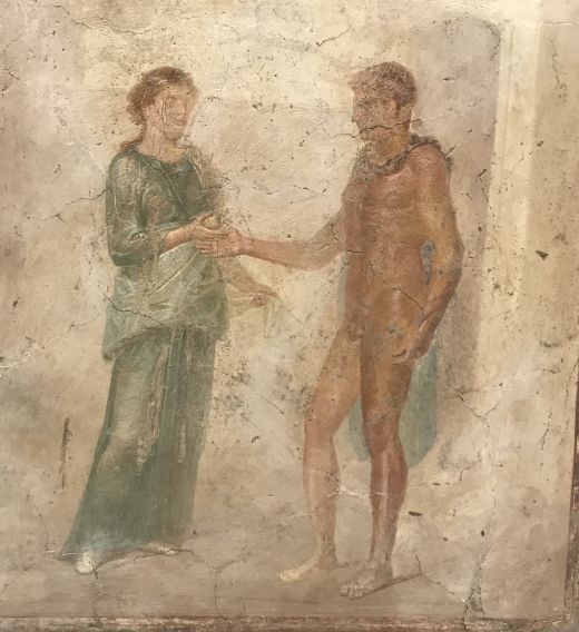 Ariadne und Theseus. Fresko aus Pompeji 